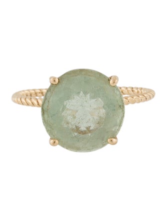 Ring 14K Prasiolite Cocktail Ring