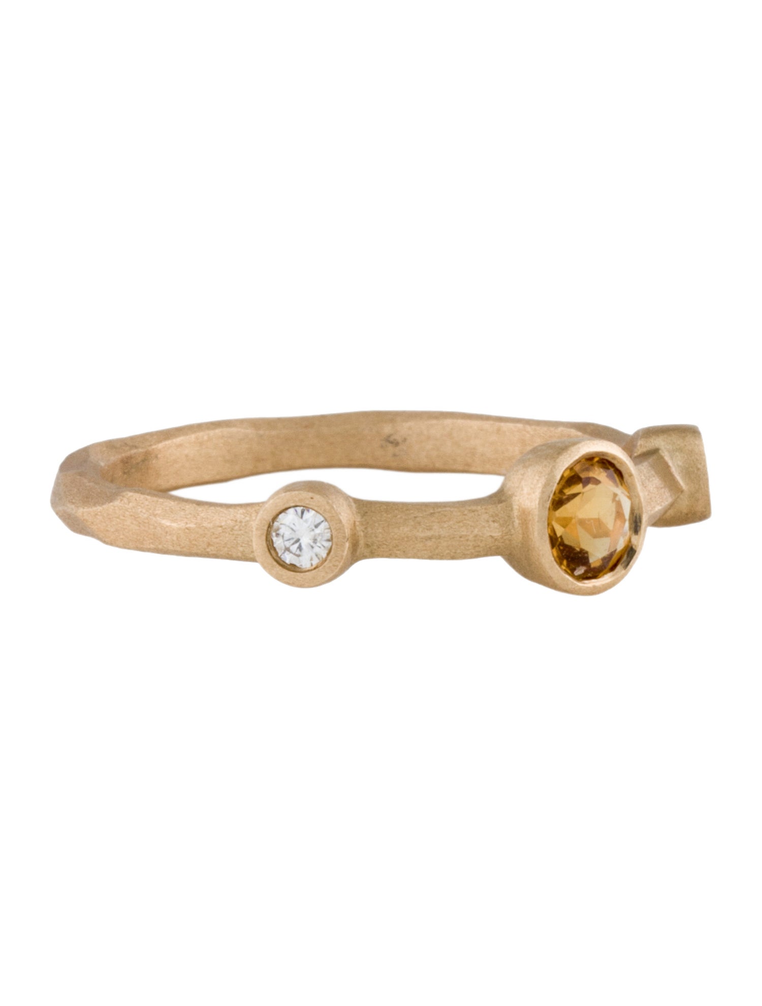 Ring 14K Citrine & Diamond Band