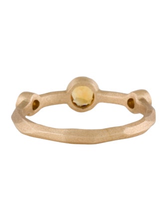 Ring 14K Citrine & Diamond Band