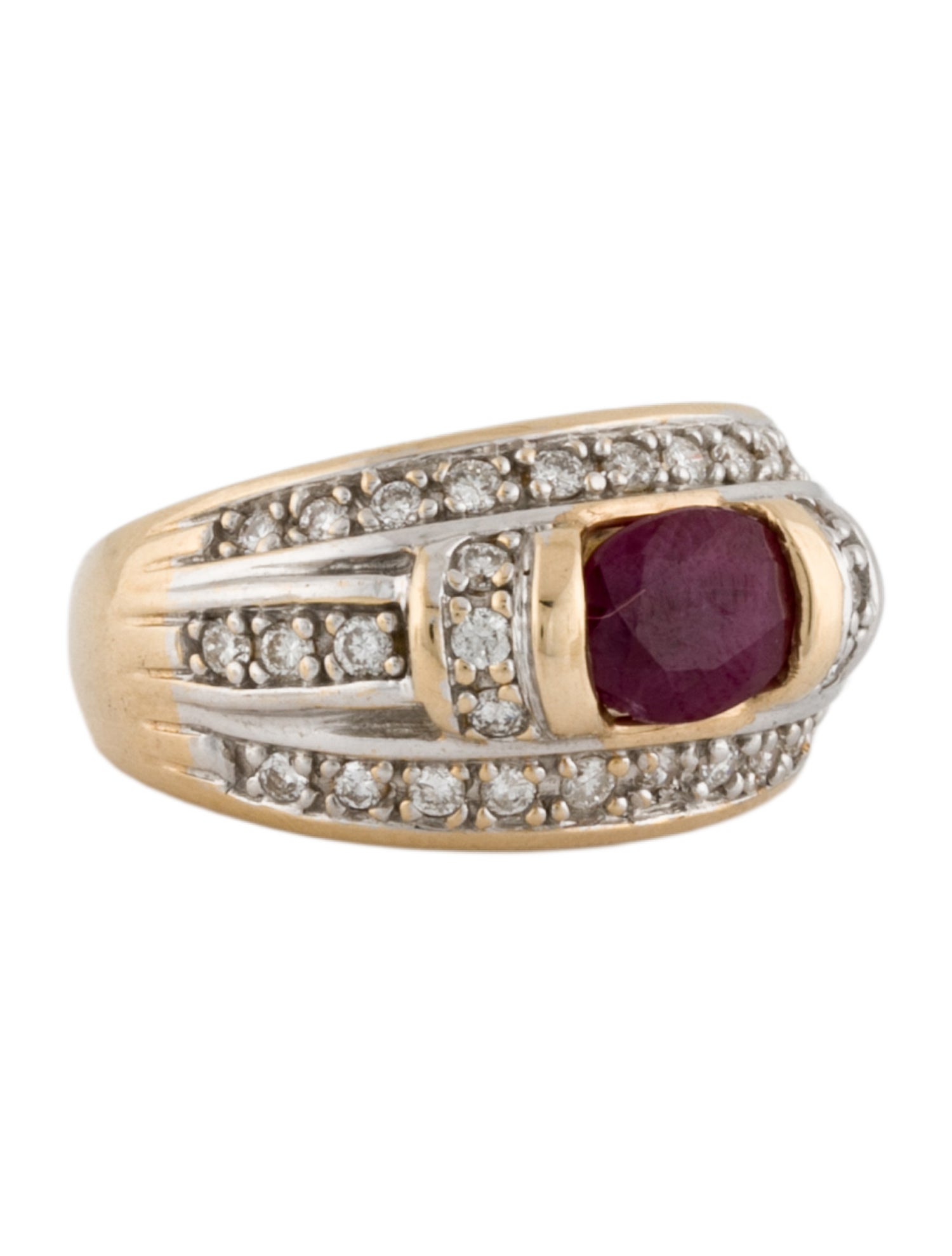 Ring 14K 1.72ctw Ruby & Diamond Band Ring