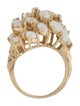 Ring 14K Opal & Diamond Cluster Cocktail Ring