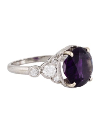 Ring Platinum Amethyst & Diamond Ring