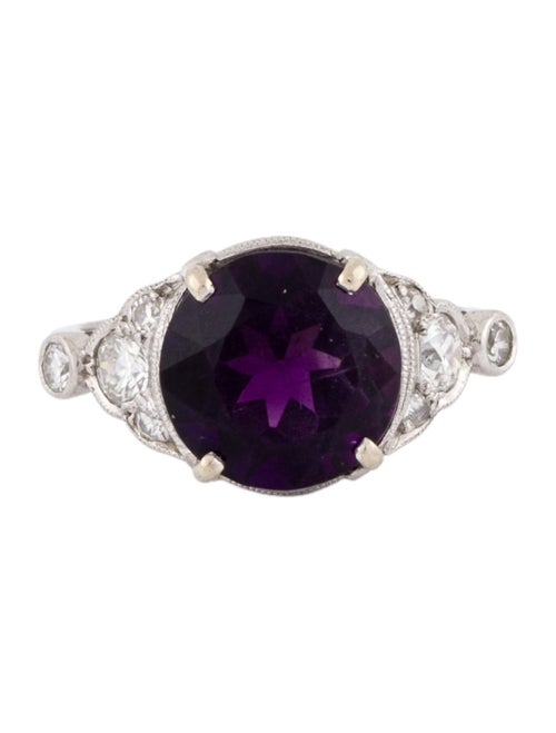 Ring Platinum Amethyst & Diamond Ring