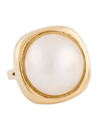 Ring 14K Mabe Pearl Cocktail Ring