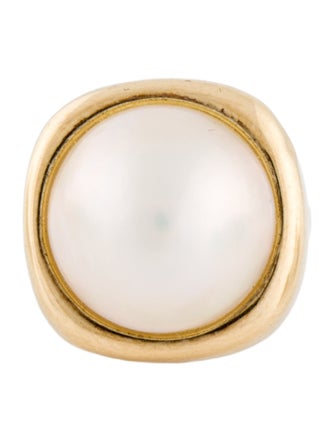 Ring 14K Mabe Pearl Cocktail Ring