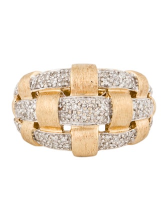 Ring 14K Diamond Woven Band