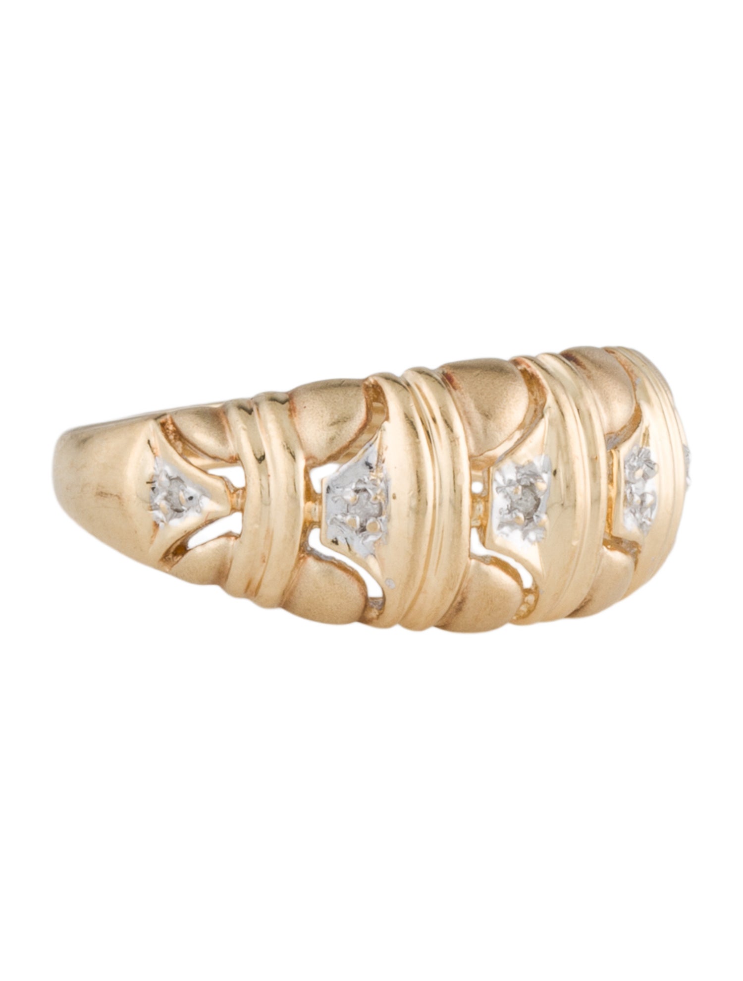 Ring Vintage 14K Diamond Dome Band