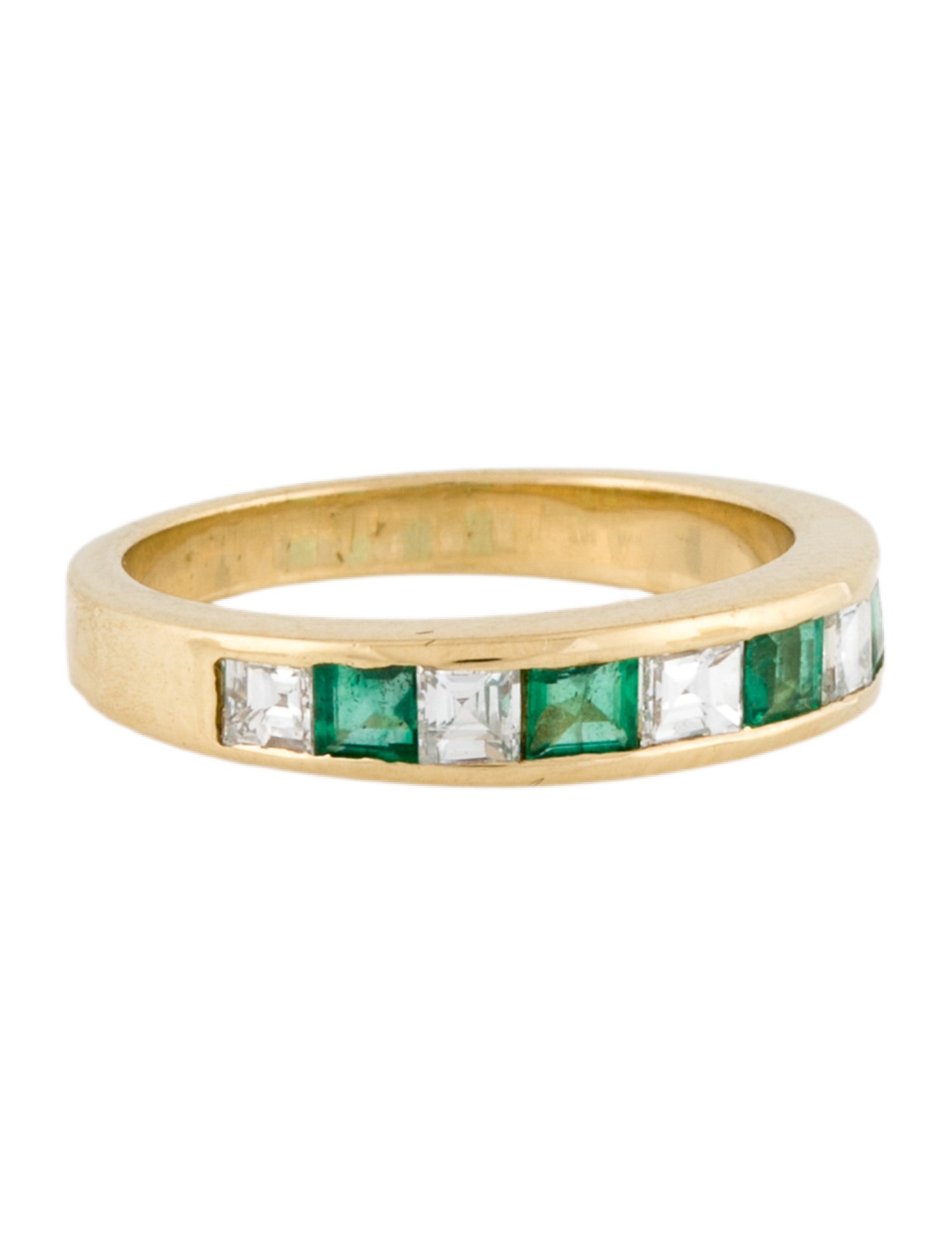 Ring 18K Emerald & Diamond Band