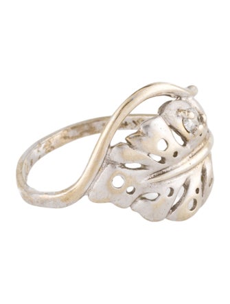 Ring 14K Diamond Monstera Cocktail Ring
