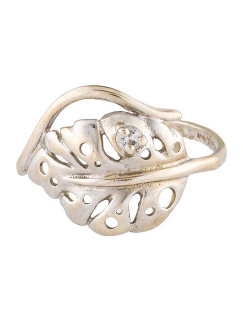 Ring 14K Diamond Monstera Cocktail Ring