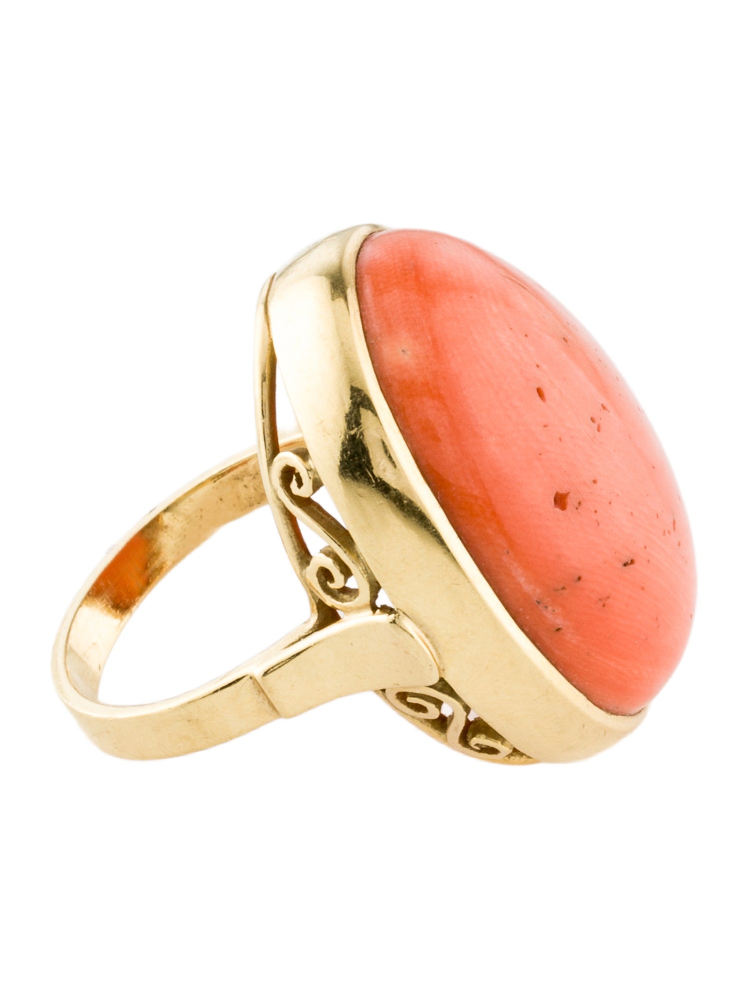 Ring 18K Coral Cocktail Ring