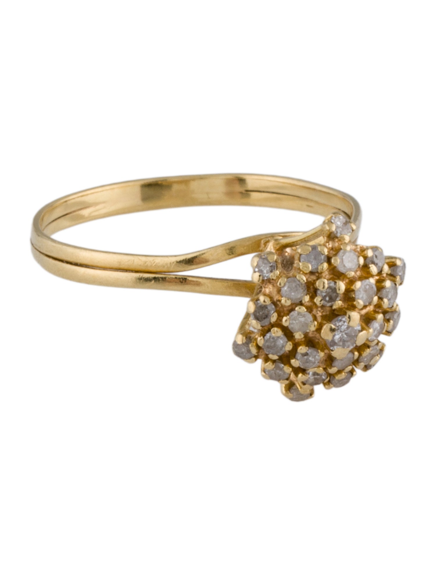 Ring 18K Diamond Cluster Cocktail