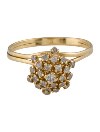 Ring 18K Diamond Cluster Cocktail Ring