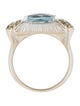 Ring 18K Aquamarine, Diamond & Peridot Accented Cocktail Ring