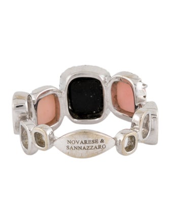 Ring Novarese & Sannazzaro 18K Onyx & Pink Opal Band