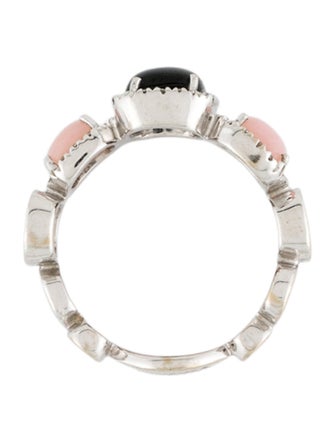Ring Novarese & Sannazzaro 18K Onyx & Pink Opal Band