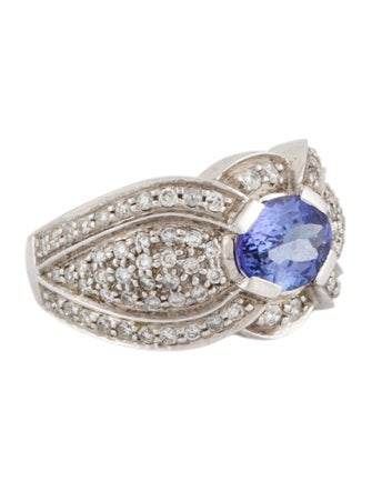 Ring 14K Tanzanite & Diamond Pavé Ring