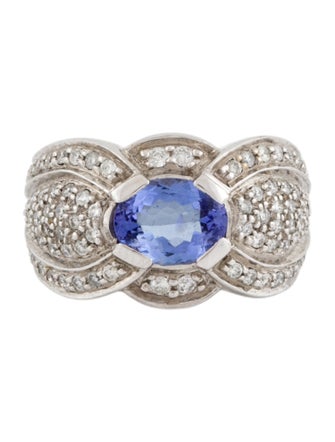 Ring 14K Tanzanite & Diamond Pavé Ring