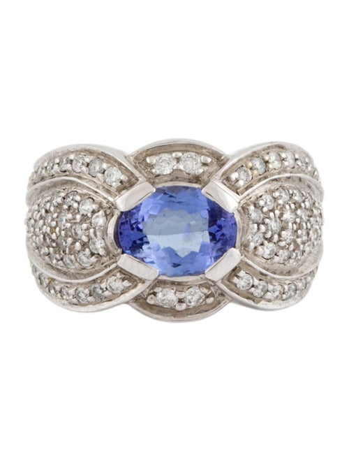 Ring 14K Tanzanite & Diamond Pavé Ring