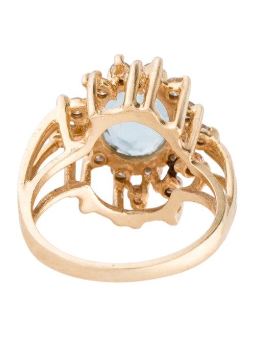 Ring 14K 2.74ct Topaz & Diamond Cocktail Ring