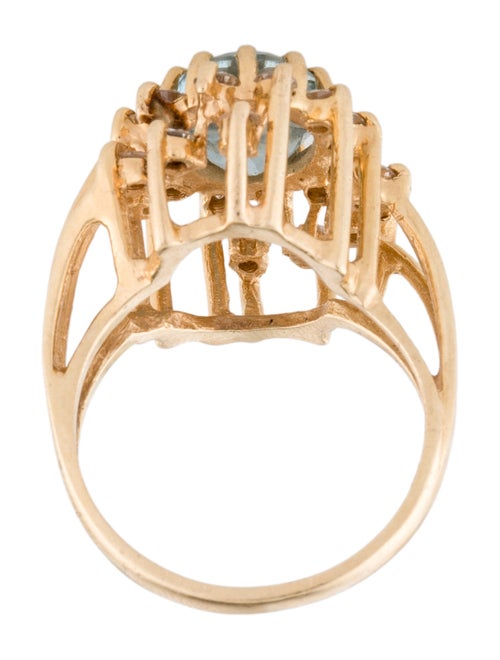 Ring 14K 2.74ct Topaz & Diamond Cocktail Ring