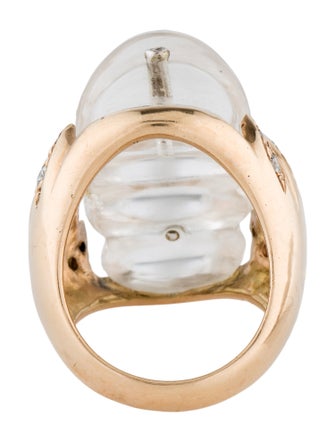 Ring 14K Diamond-Accented Quartz Cocktail Ring