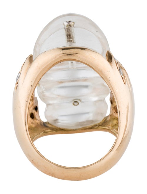 Ring 14K Diamond-Accented Quartz Cocktail Ring