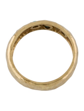 Ring 14K Turquoise Hammered Band