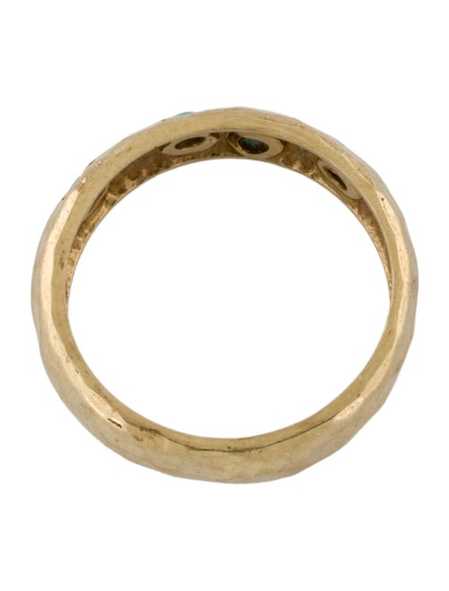 Ring 14K Turquoise Hammered Band