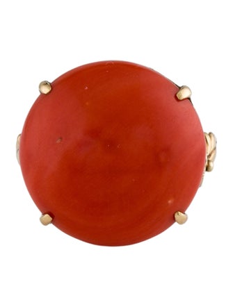 Ring 14K Coral Cocktail Ring