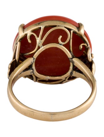 Ring 14K Coral Cocktail Ring