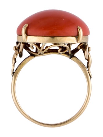 Ring 14K Coral Cocktail Ring