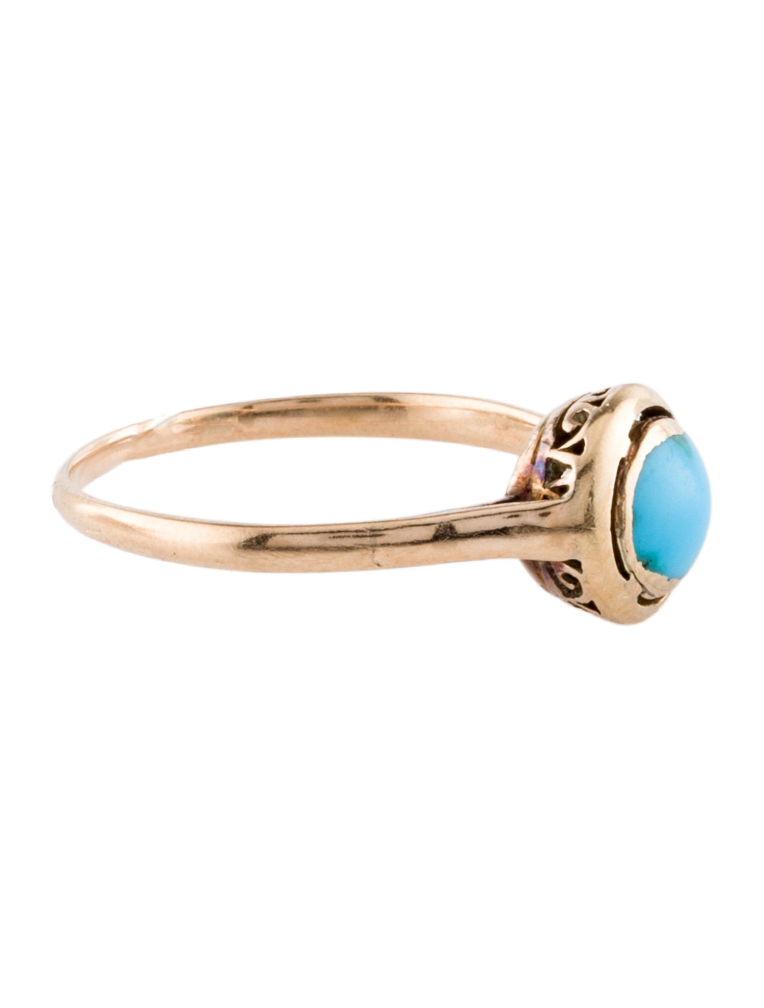 Ring 14K Turquoise Cocktail Ring