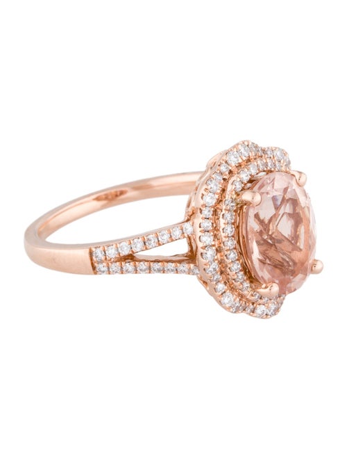 Ring 14K 2.35ct Morganite & Diamond Cocktail Ring