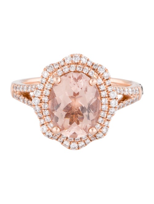 Ring 14K 2.35ct Morganite & Diamond Cocktail Ring