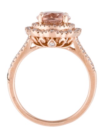 Ring 14K 2.35ct Morganite & Diamond Cocktail Ring