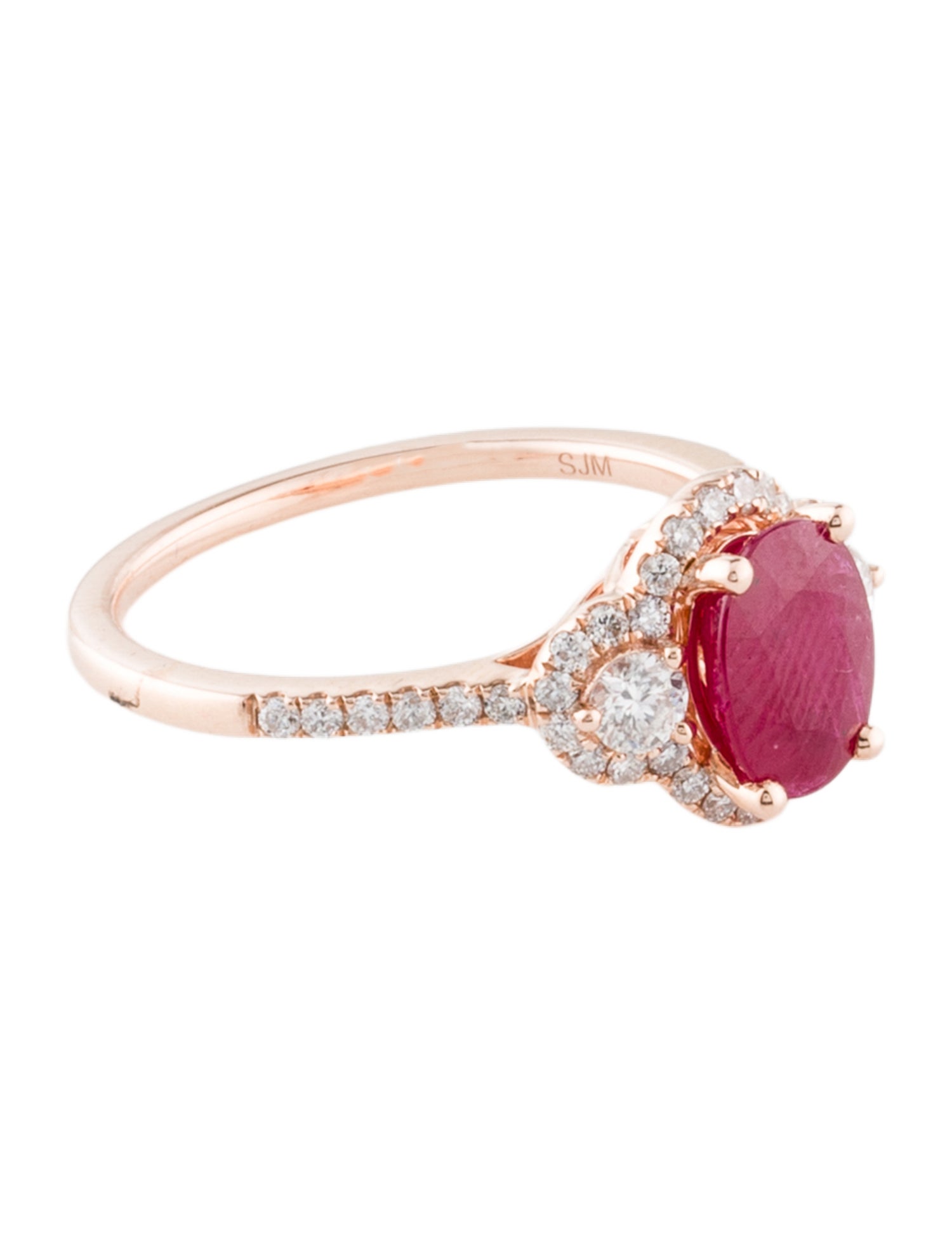 Ring 14K Ruby & Diamond Cocktail Ring
