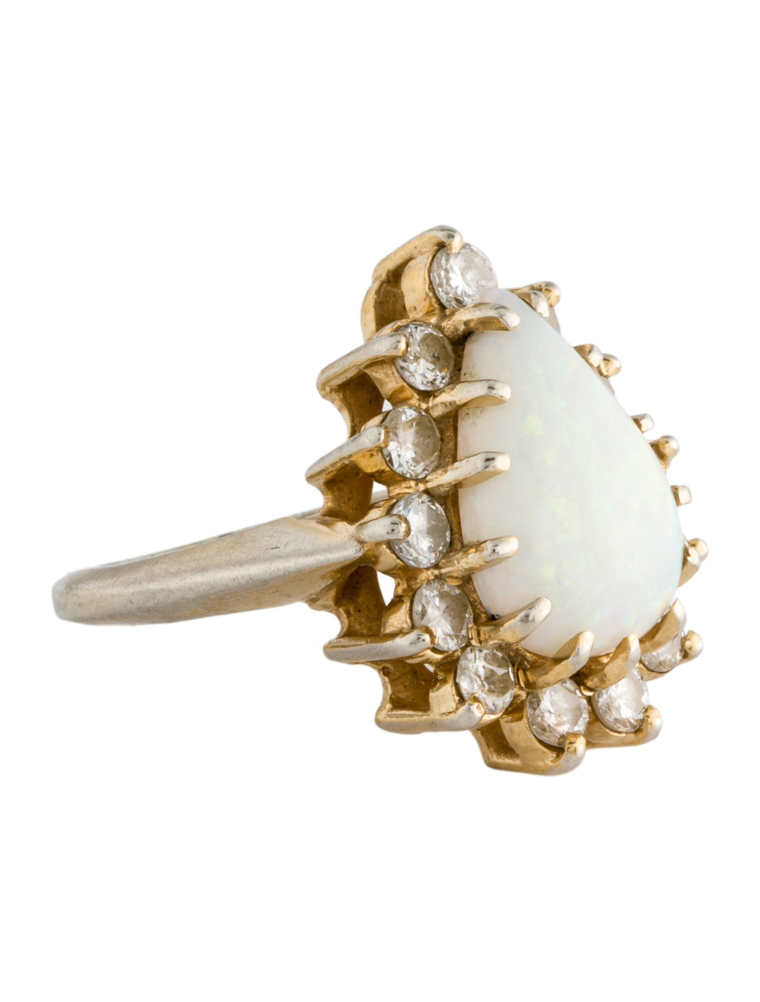 Ring 14K 2.48ct Opal & Diamond Cocktail