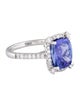 Ring 14K 3.75ct Tanzanite & Diamond Cocktail Ring