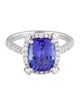 Ring 14K 3.75ct Tanzanite & Diamond Cocktail Ring