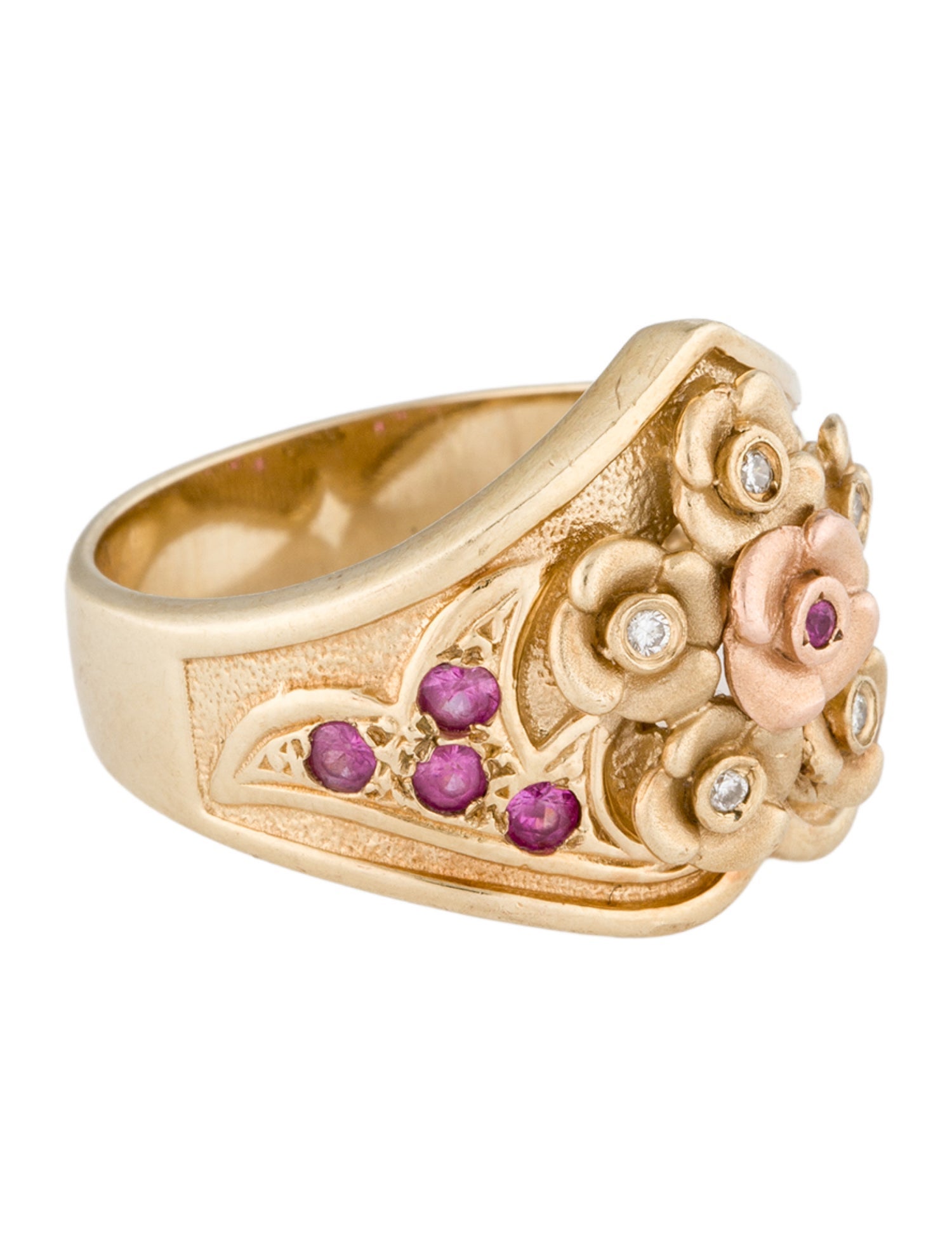 Ring 14K Sapphire & Diamond Signet