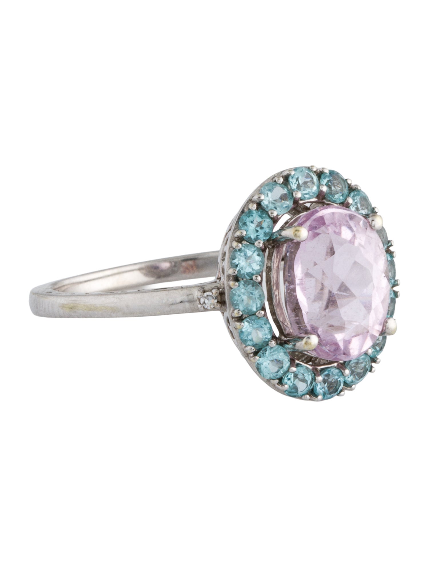 Ring 14K Kunzite, Apatite, & Diamond Cocktail