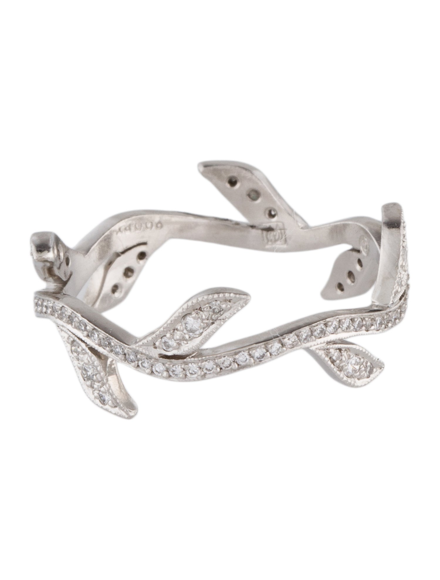 Cathy Waterman Platinum Diamond Vine and Leaf Band