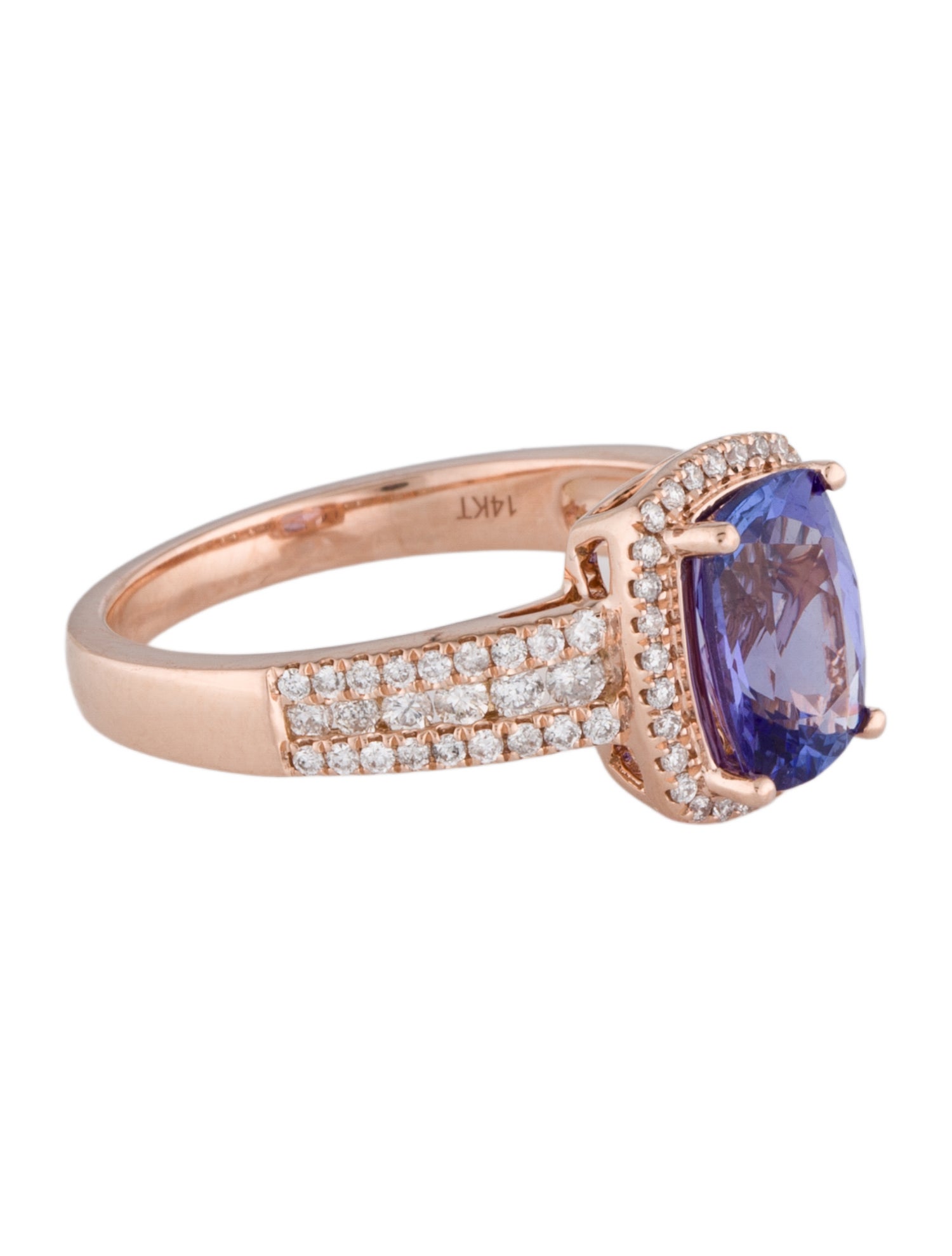 Ring 14K 2.02ct Tanzanite & Diamond Cocktail Ring