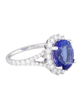 Ring 14K 4.00ct Tanzanite & Diamond Cocktail Ring