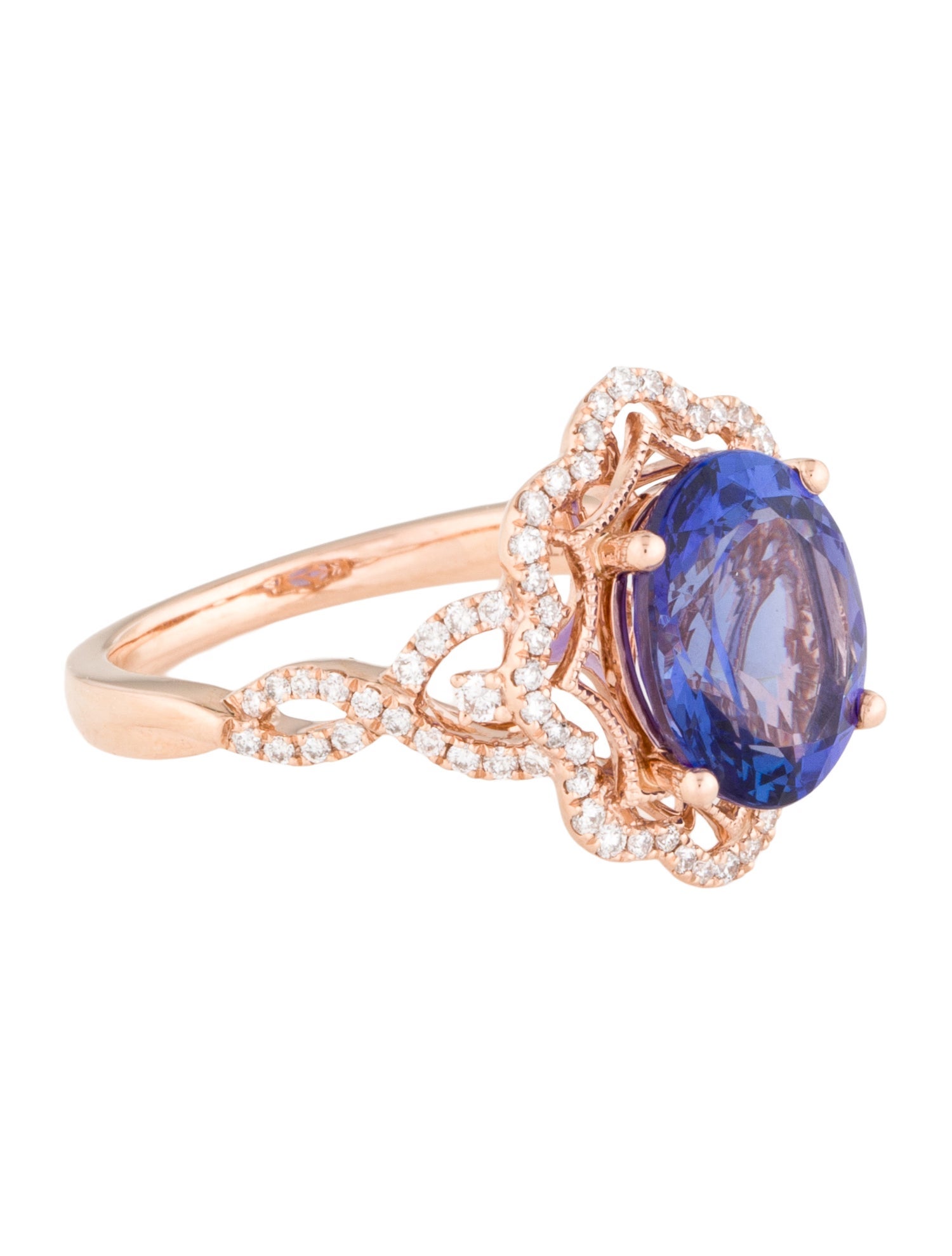 Ring 14K 4.00ct Tanzanite & Diamond Cocktail