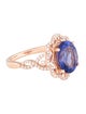 Ring 14K 4.00ct Tanzanite & Diamond Cocktail Ring