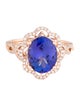Ring 14K 4.00ct Tanzanite & Diamond Cocktail Ring