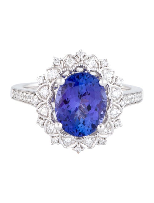 Ring 14K 3.25ct Tanzanite & Diamond Cocktail Ring