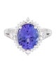 Ring 14K 4.00ct Tanzanite & Diamond Cocktail Ring